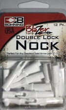 Bohning 1003WH White Blazer Double Lock Nock 12 PK-BRAND NEW-SHIPS SAME BUS DAY