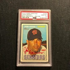 2016 TOPPS HERITAGE JOHN ORSINO *REAL ONE RED INK #4/67 AUTO PSA 10 GEM MINT*