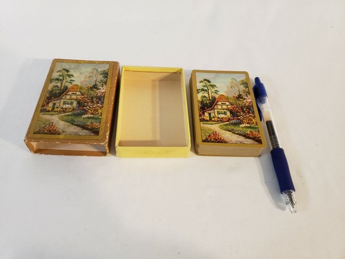 Vintage Playing Cards Nouvelle Plastic Coating Cottage House EUC - Picture 5 of 8