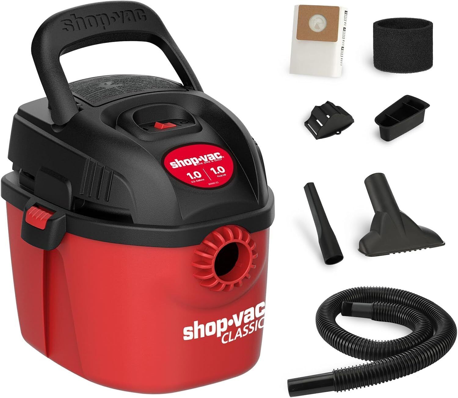 1 Gallon 1 Peak Wet/Dry Vac, Portable Compact Micro Vacuum