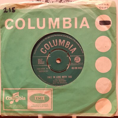 Cliff Richard & The Shadows - Fall In Love With You - Columbia 45-DB4431 7'' [VG]