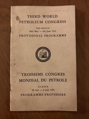 Dritter Erdölkongress 1951 Den Haag - Veranstaltungsprogramm