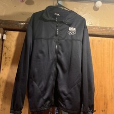 USOC US Olympic Committee Mens Track Jacket Windbreaker Made In USA Black XL New