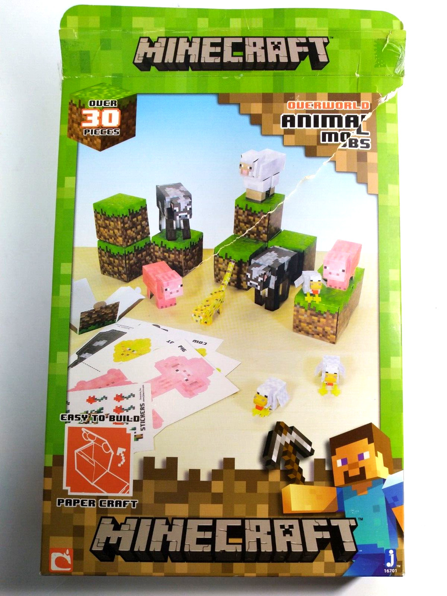 Minecraft Paper Craft Overworld Animal Mobs 16701 New Opened Box Over 30  Pieces