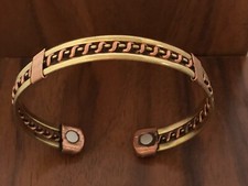 Copper Bracelet Magnetic Therapy Arthritis Pain Relief Two Tone Energy Cuff