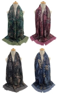Damen Mix Blätter Schal Top Qualität Viskose Baumwolle Maxi lang Hijab Schal Halstuch