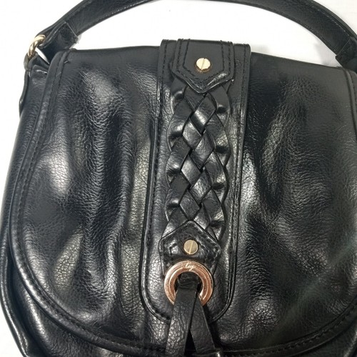 Tig II By Tignanello Crossbody Bag Purse 3 Compartment Black w/ Braided Tassels - Picture 5 of 17