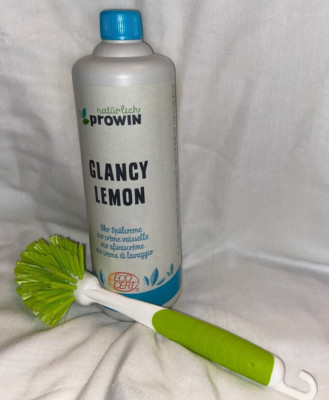 prowin GLANCY LEMON Öko Spülcreme 1 Liter + SPÜLBÜRSTE hellgrün/weiß, neu
