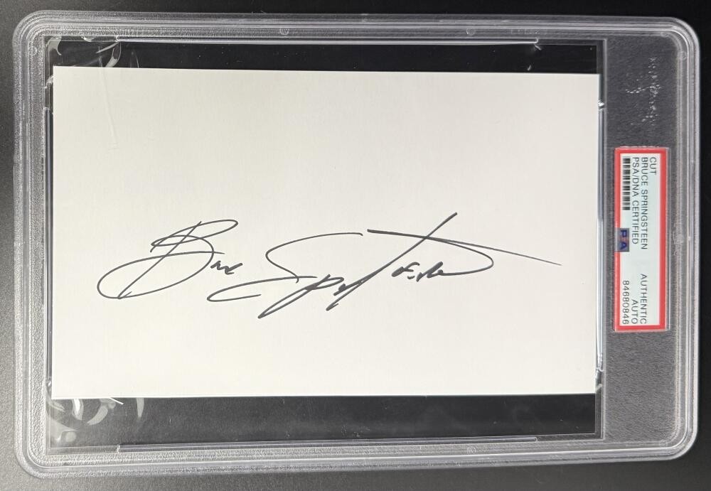 Bruce Springsteen Signed Autograph PSA/DNA Slabbed Cut Full Signature COA