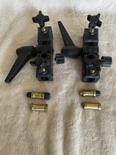 Camera Flash Mount Tilt Swivel Umbrella Bracket Adapter Set Of Two w/studs
