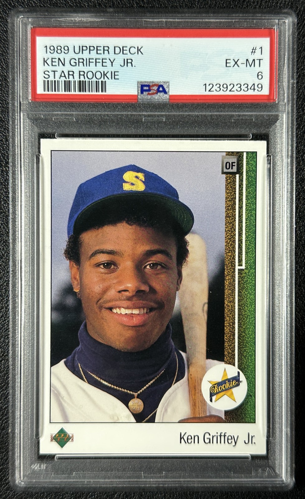 KEN GRIFFEY JR. PSA 6 1989 UPPER DECK #1 ROOKIE RC MARINERS 3349