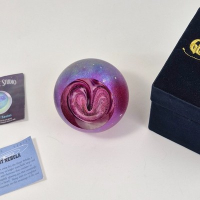 Glass Eye Studio Celestial Series Heart Nebula Art Glass Sphere Paperweight GES
