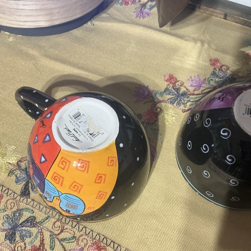 (4) Vintage Laurel Burch Ganz Keramik Katze 18 Unzen Große Tasse Cappuccino Kaffee - Bild 11 von 11