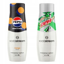 Lot de 2 concentrés pour eau. Sodastream Pepsi MAX Mangue + Mountain Dew