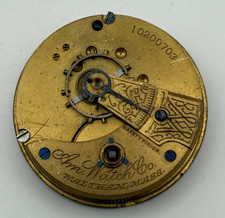Waltham Am.W.Co. Model 1883 Pocket Watch Movement Antique 18s Parts Repair
