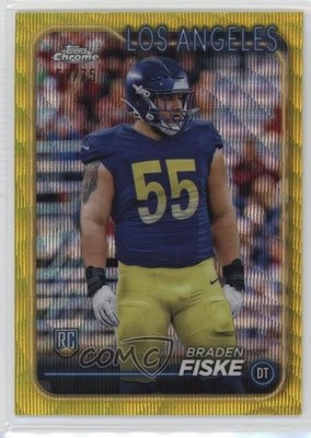 2024 Chrome Rookies Yellow Wave Refractor 57/75 Braden Fiske #273 Rookie RC 1m63