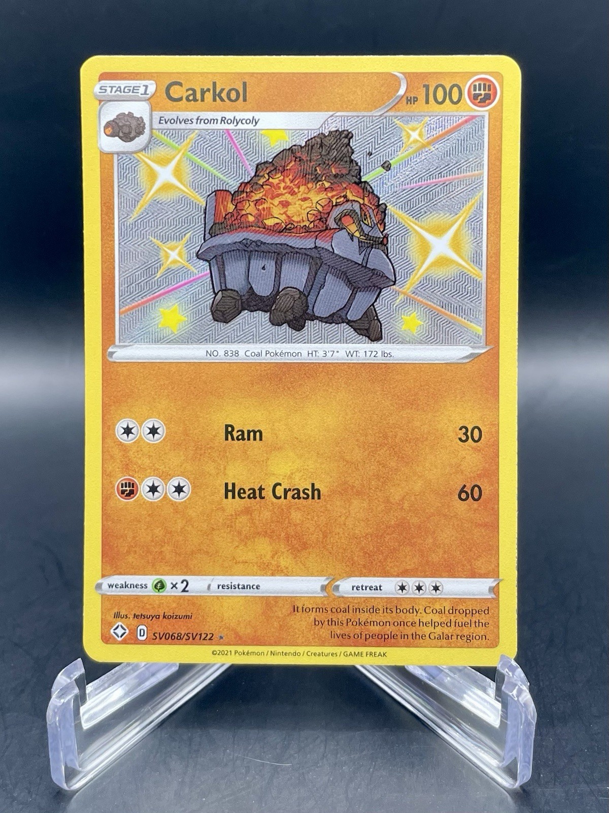 Carkol SV068/SV122 Shining Fates: Shiny Vault Baby Shiny Holo Rare Pokemon NM/M
