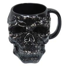 Taza calavera negra gótica sureña, 23 oz