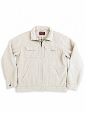 Vintage Clyde Corduroy Jacket Mens XL Beige Full Zip Workwear Trucker Coat