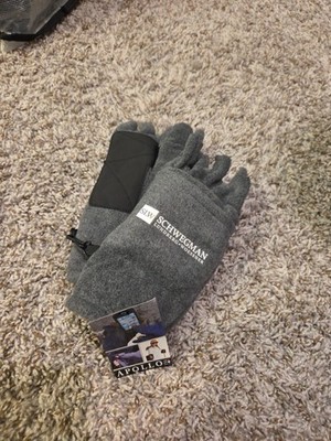 Apollo USA Fleece Pop-Top Mittens NWT Gray Convertible Fingerless Gloves Winter
