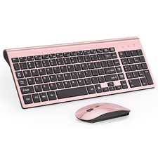 Combo De Teclado Y Mouse Inalambricos Compact Slim Para Inal mbrico Oro rosa NEW