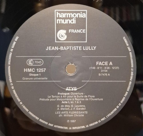 Lully – Atys / Christie, De Mey, Laurens, Mellon - 3 LP Box Set - Picture 3 of 4