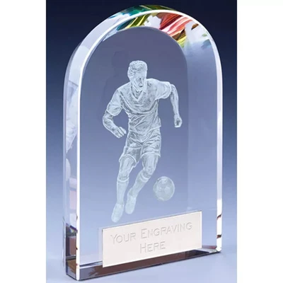 GLENWAY PRODUCTS Glas Fußball Auszeichnung Größe 11,0 cm KOSTENLOSE GRAVUR km040a