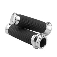 1 Inch/25mm MotorcycleGrips Cable Throttle Hand Grips for Harley Touring Chrome