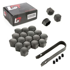 20x Abdeckkappen Radschrauben Set schwarz rau 17 mm für SUBARU