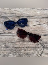 Lot of 2 Draper James RSVP Cat Eye Sunglasses in Blue Tortoiseshell
