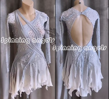 Figure Skating Dress Women's / Girls' Ice Skating Dress gray dyeing handmade
