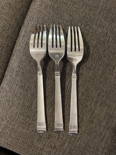 Oneida TIRAMISU Dinner Forks 18/10 Stainless Frosted Handle 2003-2009 Set Of 3 - Picture 4 of 4