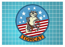Tomcat Logo Die Cut Laminated Vinyl Decal Multiple Sizes