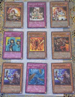 Konami Yu-Gi-Oh! TCG 9-Card Lot Hiita Fire Charmer Element Saurus 1st Ed English