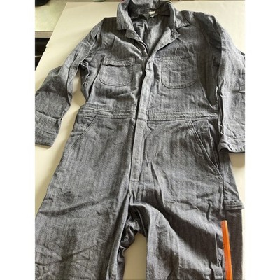 Vtg Sears Work Leisure Work Suit Coveralls Men Sz 44R Fisher Stripe NEW!