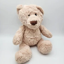Tan Teddy Bear Rattle Plush 15" Plush Nose Sewn Eyes Stuffed Animal Lovey Toy