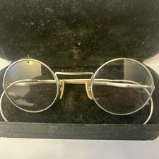 Antique Eyeglasses Shuron Wire Rim Spectacles Ornate With Original Case