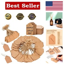 600 PCS Small Price Tags with String Attached, Brown 1.4 1.8 inch,  brown