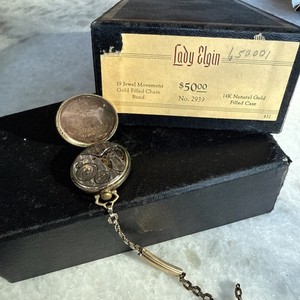 Vintage Elgin Lady Raymond, 15j, 1915 Pendant Watch, Parts Or Repair, Gold Filed