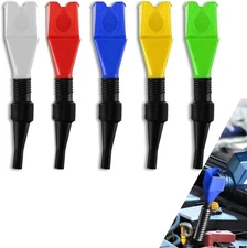 5PCS Flexible Draining Tool Snap Funnel, Retractable Auto Fuel Transparent 