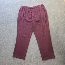 Lands End Pants Womens Size 2X Red Burgundy Knit Straight Leg Pull On Casual