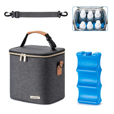 Breastmilk Cooler Bag with Ice Pack Fits 6 Baby Bottles up to 9 Ounce, Baby Bott