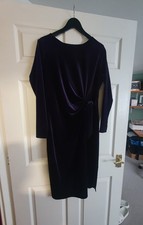 Gorgeous 😍 'PRICIPLES' Purple Velvet Midi Dress With Side Tie, UK Size 16