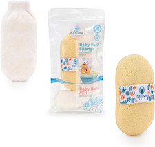 Hypoallergenic Natural Baby Sponge  Wash Cloth Set for Bath   Ultra-Soft, Gentl