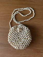 Vintage seashell beaded purse. Beaded evening bag. Elegant coastal handbag