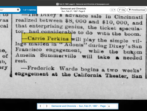 Rare Antique Victorian American Actress Carrie Perkins Theater Cabinet Photo US - Bild 7 von 12