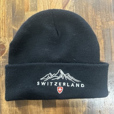MRG Swiss Gifts Switzerland Mountain Range Swiss Shield Cross Beanie