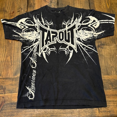 #ad Vintage Tapout Tribal American Arrogant T Shirt Black Y2K Size Medium $45.00