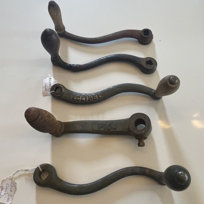 Lot Of 5 Antique Cast Iron Hand Cranks