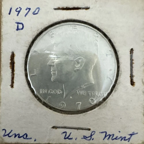 1970-D Kennedy Half Dollar 40% Silver KEY DATE Unc (1 coin)